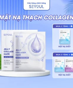 Mặt nạ thạch Collagen Seyoul Hàn Quốc, Jelly Collagen Mask Dưỡng Trắng Cấp ẩm Da Căng Bóng Mịn Màng 1 Hộp x 5 miếng 18 matnathanh