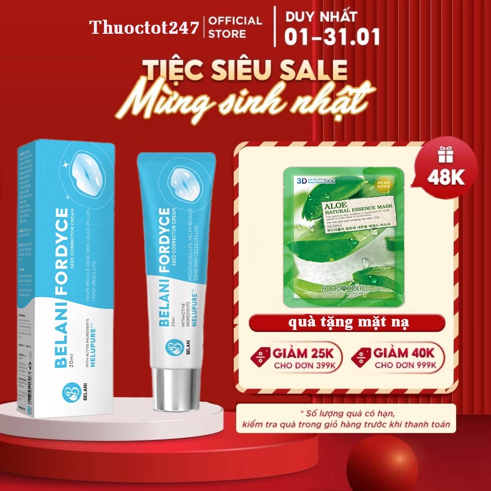 Kem Bôi Mụn Môi, Hạt Fordyce Belani - Mụn Môi, Dưỡng Ẩm, Cải Thiện Khô Môi, Nứt Nẻ, Giảm Thâm Môi 1 Kem Bôi Mụn Môi, Hạt Fordyce Belani - Mụn Môi, Dưỡng Ẩm, Cải Thiện Khô Môi, Nứt Nẻ, Giảm Thâm Môi