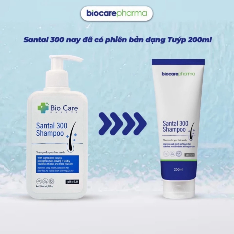 Bio Care Pharma Santal 300 Shampoo 200ml + Qùa tặng - Dầu Gội Dược Liệu giảm gàu, nấm ngứa da đầu biocare 15 nam2