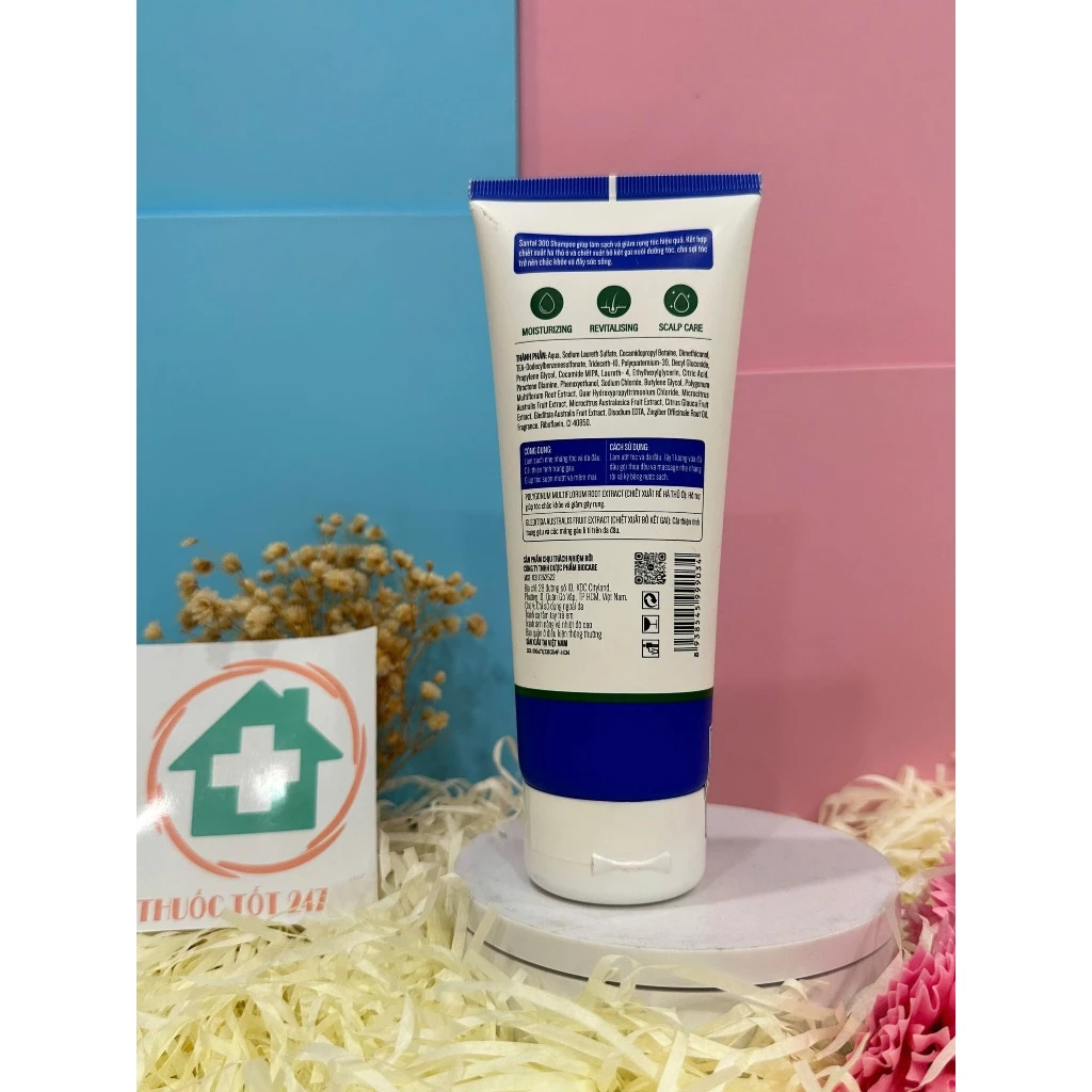 Bio Care Pharma Santal 300 Shampoo 200ml + Qùa tặng - Dầu Gội Dược Liệu giảm gàu, nấm ngứa da đầu biocare 14 nam3
