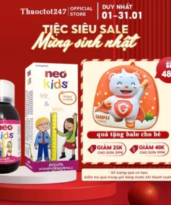 Neo Kids Growth - Bổ sung 18 Vitamin và khoáng chất, Hỗ trợ bé biếng ăn, Tiêu hóa kém, Ốm yếu [ Lọ150ml ]