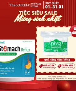 Alternative view of Viên uống dạ dày STOMACH REFLUX, giảm trào ngược dạ dày, thực quản, đau thượng vị, ợ hơi, đầy trướng bụng