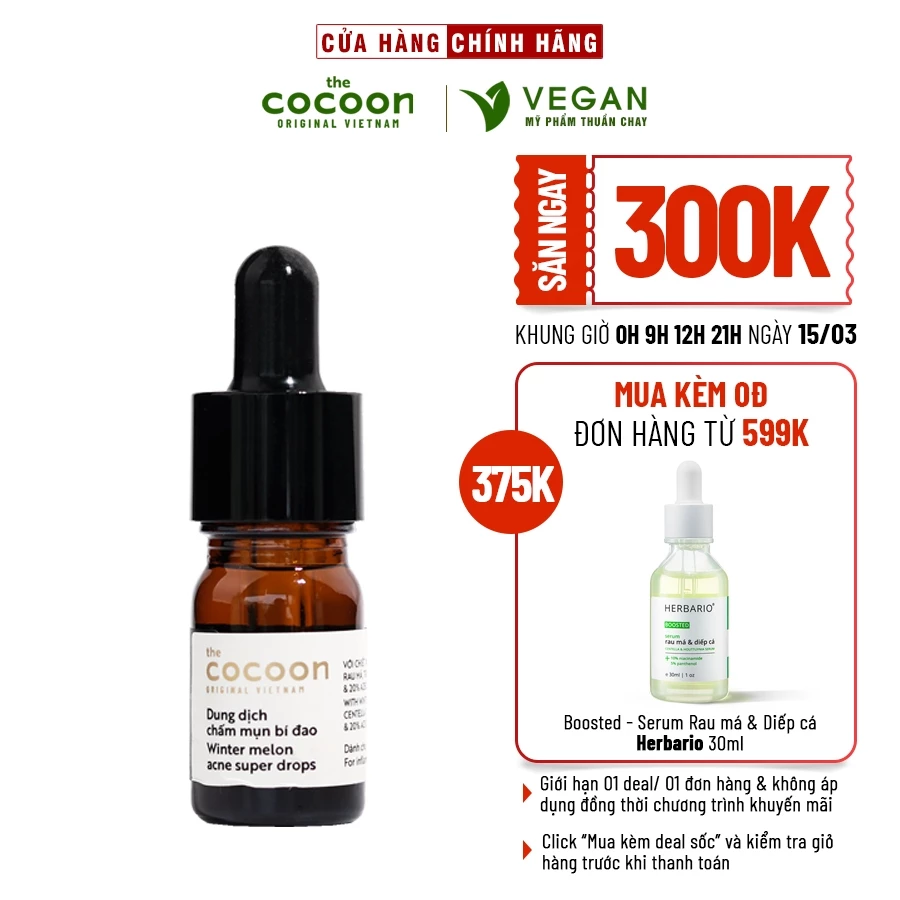 Dung dịch chấm mụn bí đao Cocoon 5ml 25 chammun1