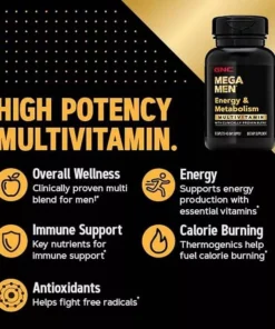 GNC Mega Men Energy And Metabolism Viên uống giúp tăng năng lượng và trao đổi chất cho nam giới 180v 12 cnd8