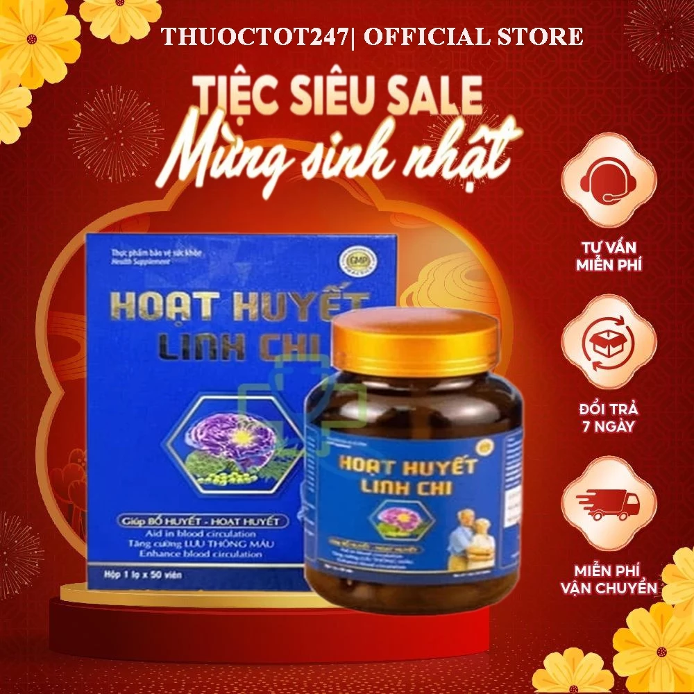 Hoạt Huyết Linh Chi - Hỗ trợ tăng cường lưu thông máu - Hộp 50 viên 14 hoathuyet1
