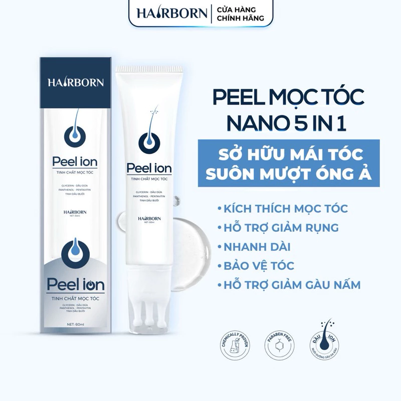 Lăn mọc tóc 5in1 HAIRBORN - Tinh chất HAIRBORN mọc tóc ion nano 2 chiều tuýp 60m 21 lan2