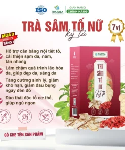 Trà sâm tố nữ kỷ tử 7 vị TRATOSA giúp giảm nám,tàn nhang, đẹp da,cân bằng nội tiết tố, giảm khô hạn từ thiên nhiên