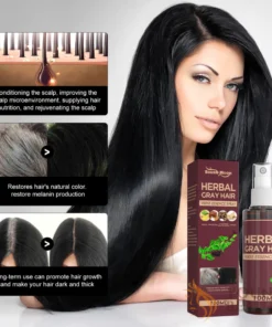 Alternative view of Xịt nấm linh chi đen tóc HERBAL, Tinh chất Herbal Không còn tóc bạc, Tóc mọc tự nhiên, Đen dày óng ánh