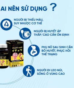 Alternative view of Viên Uống Bổ Não Brain Max Cải Thiện Tình Trạng Đau Đầu Chóng Mặt Mất Ngủ Do Thiếu Máu Não