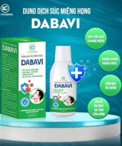 Nước súc miệng họng DABAVI, Cho hơi thở thơm mát, giảm vi.êm họng, lợi, răng, Cải thiện Sùi MG trong khoang miệng