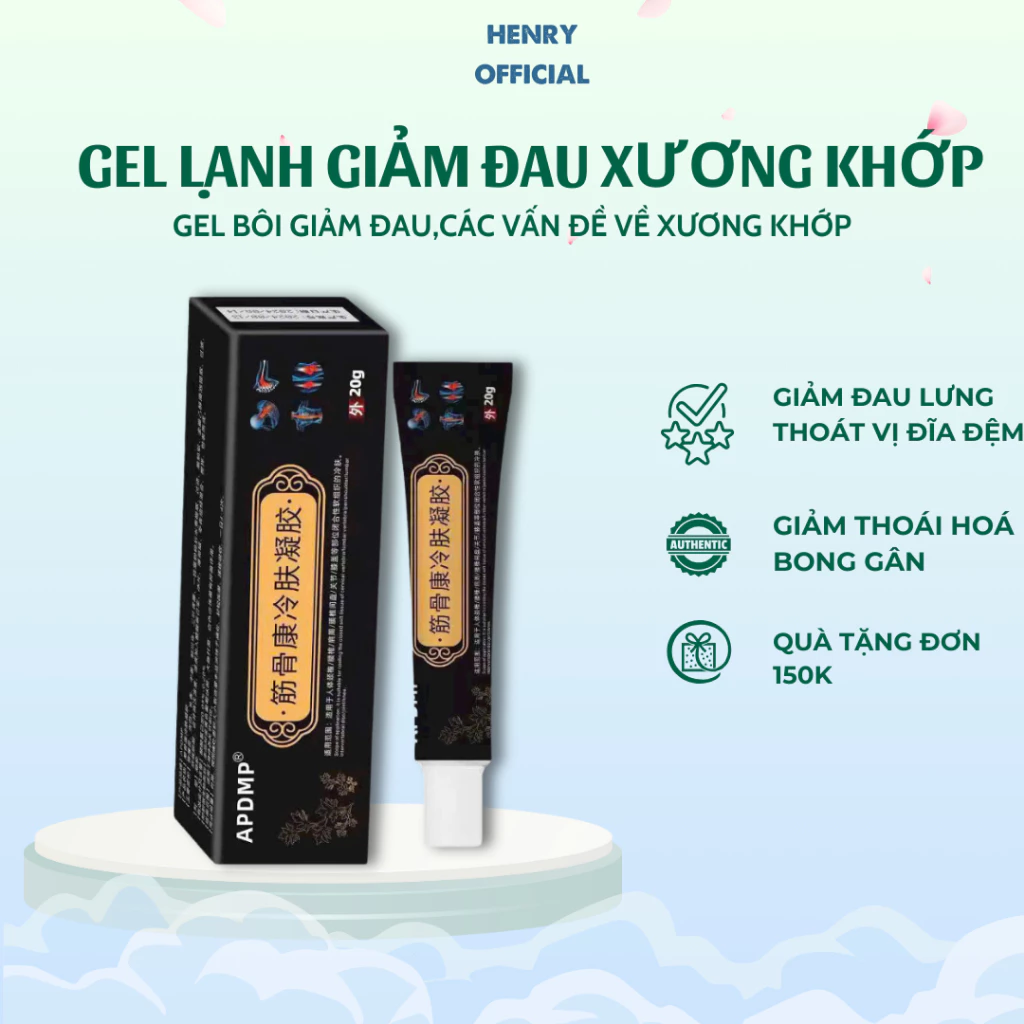 Gel giảm đau thắt lưng, thoát vị đĩa đệm, giảm đau xương khớp, thoái hoá, bong gân - Hộp 20g 25 gellanh1 1