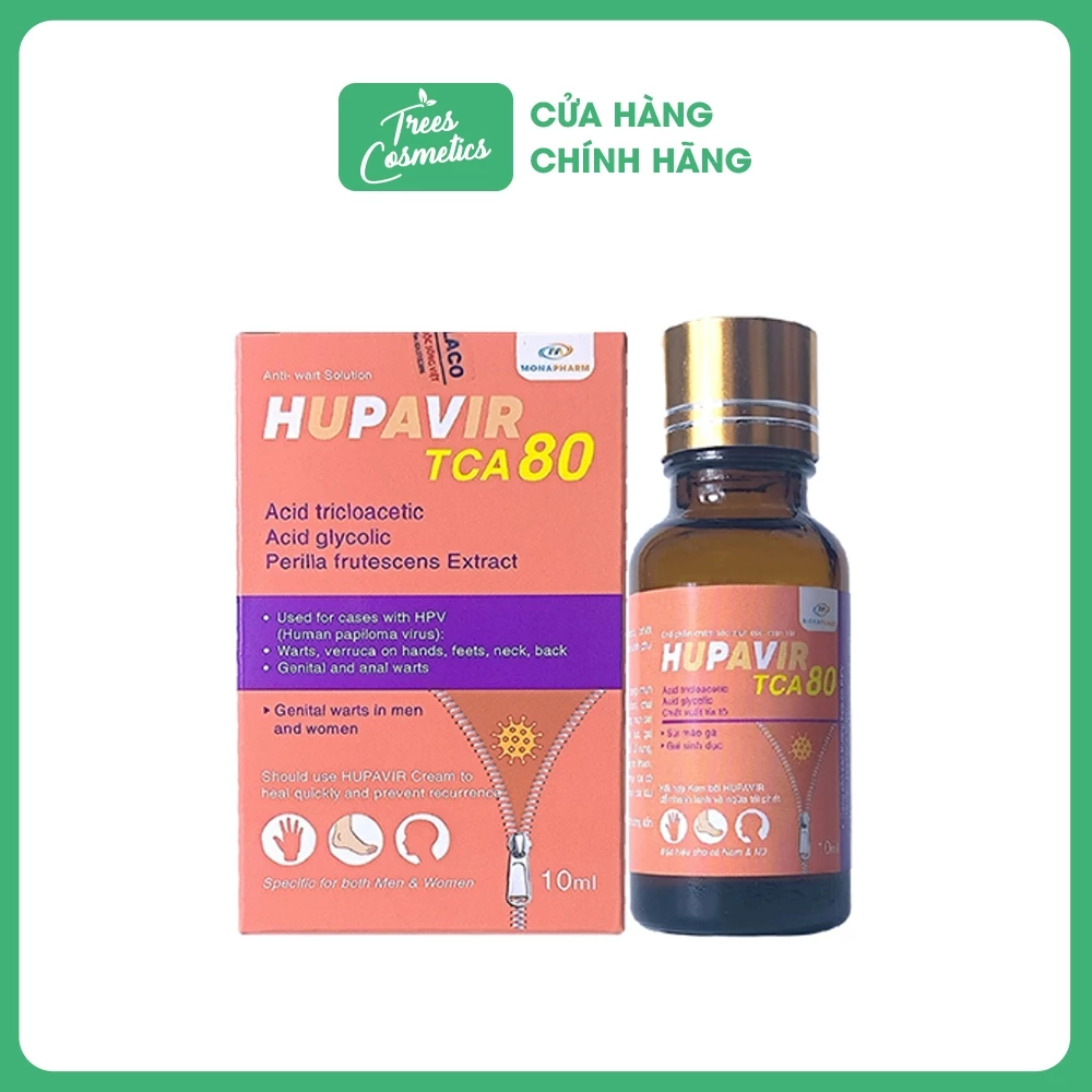 Dung dịch HUPAVIR TCA 80%, 50% chấm mụn sùi HPV, mụn cơm, mụn 10ml 2 Dung dịch HUPAVIR TCA 80%, 50% chấm mụn sùi HPV, mụn cơm, mụn 10ml - Ảnh 2