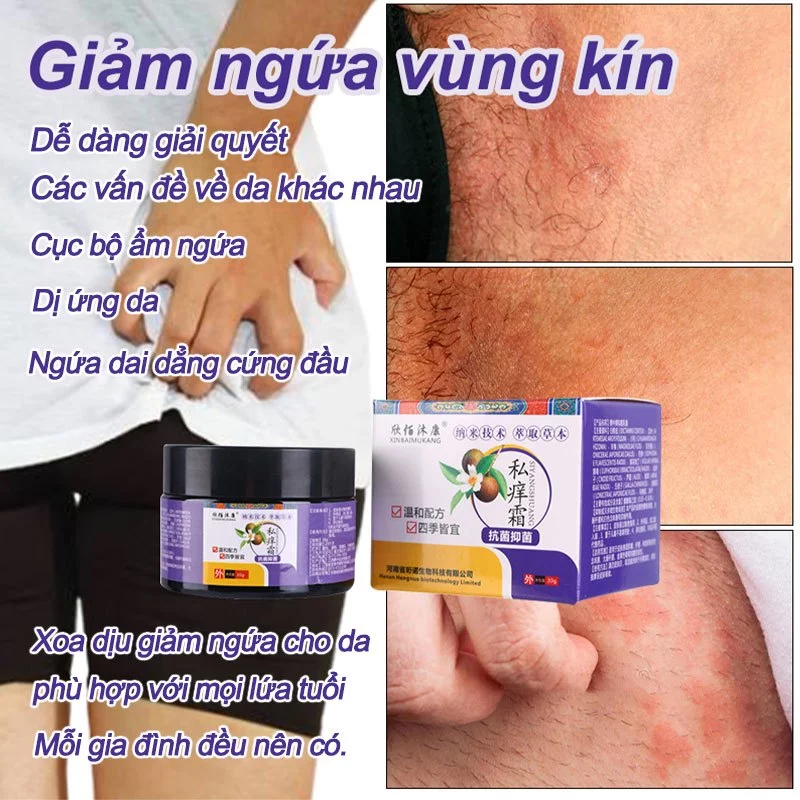Kem giảm ngứa Kem bôi nấm ngứa Chăm sóc vùng kín Chống ngứa nhanh 30g Giảm nhẹ ngứa da Bên trong đùi Hậu môn Chàm Mông 25 namngua1