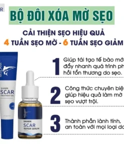 Alternative view of [Combo bộ 2] - Kem và Serum Xoá Mờ Sẹo Shark Scar làm mờ sẹo Lồi, Sẹo Lõm, Sẹo Rỗ, Sẹo Thâm Lâu Năm
