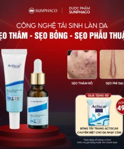 [Combo bộ 2] Kem và Serum Actiscar Hỗ Trợ Cải Thiện Sẹo Lồi, Sẹo Lõm, Sẹo Rỗ, Thâm Lâu Năm Nhanh Chóng Tại Nhà
