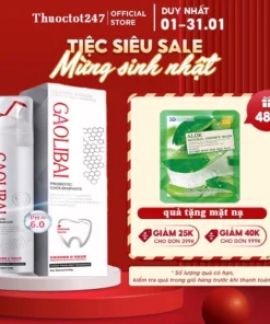 Gel Nano Bạc GAOLIBAI đánh bật cao răng, Sạch mảng bám, Trắng răng - Hộp 120g