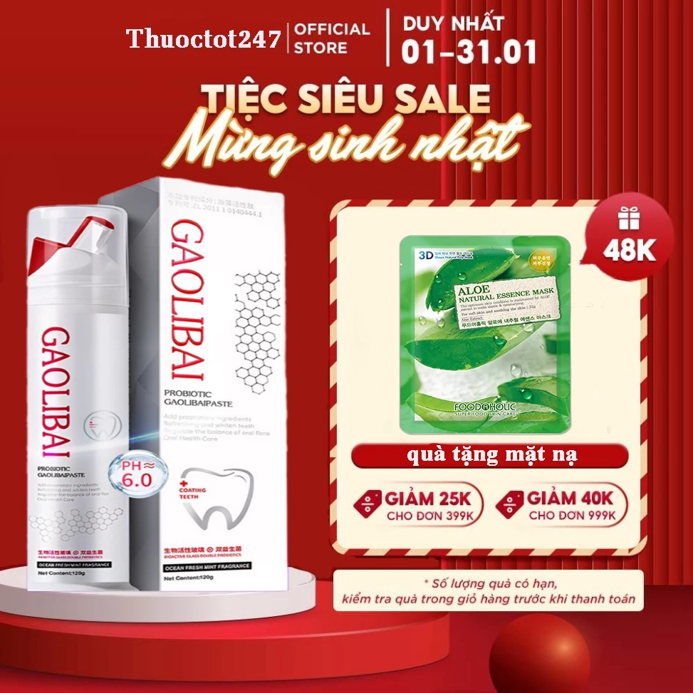 Gel Nano Bạc GAOLIBAI đánh bật cao răng, Sạch mảng bám, Trắng răng - Hộp 120g 7 gelnano2