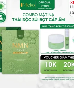 Combo Mặt Nạ Thải Độc Sủi Bọt NMN Plus Bubble Mask + Mặt Nạ MNM Plus 4In1 Mask Cấp Ẩm | MIEKO