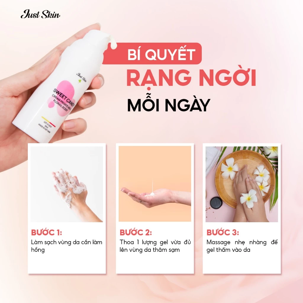 Kem Hồng Nhũ Hoa Sweet Candy Just Skin Làm Hồng Vùng Kín, Trẻ Hoá Giảm Thâm Bikini Hương Thơm Mát 22 nhhoa5 2