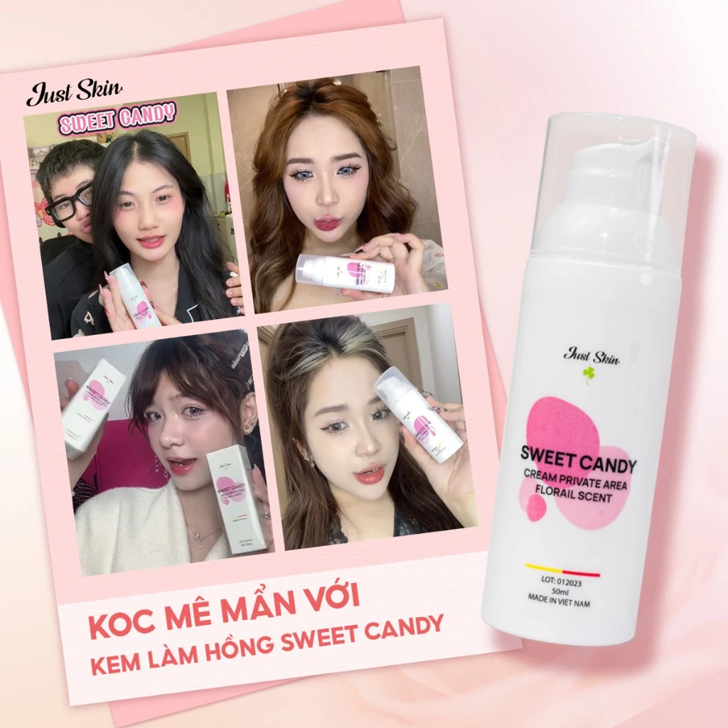 Kem Hồng Nhũ Hoa Sweet Candy Just Skin Làm Hồng Vùng Kín, Trẻ Hoá Giảm Thâm Bikini Hương Thơm Mát 21 nhhoa6