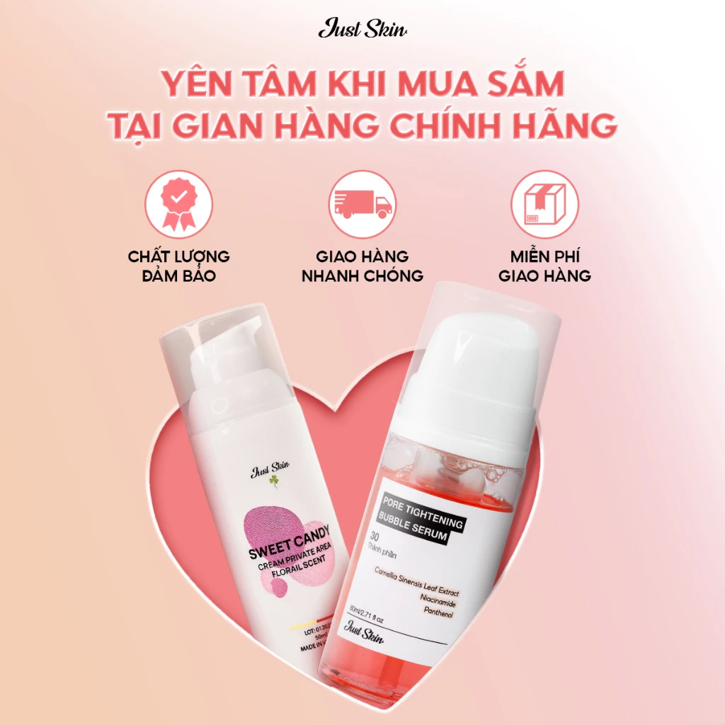 Kem Hồng Nhũ Hoa Sweet Candy Just Skin Làm Hồng Vùng Kín, Trẻ Hoá Giảm Thâm Bikini Hương Thơm Mát 20 nhhoa7