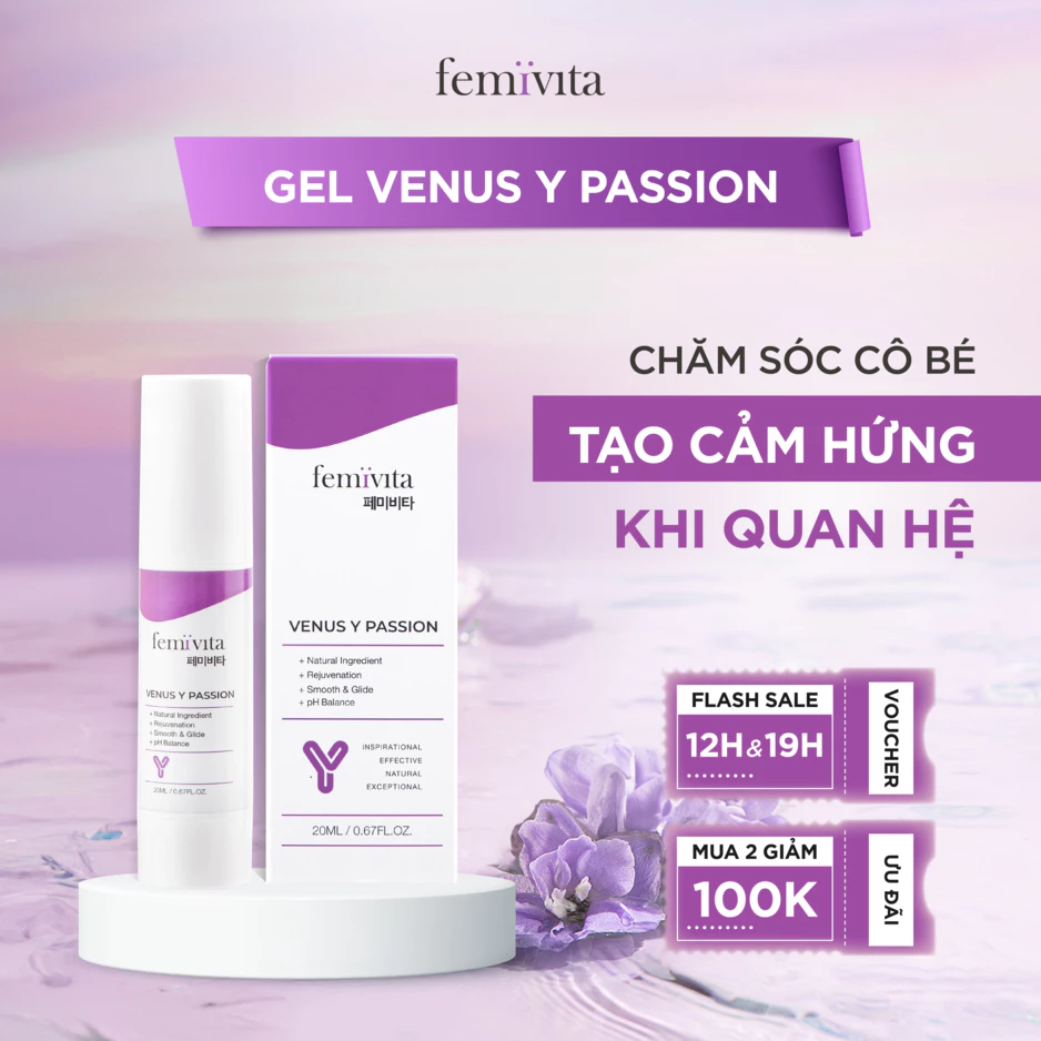 Femivita Gel Venus Y Passion - Tăng cảm hứng ân ái, hỗ trợ giảm khô hạn, đau rát Dưỡng ẩm 7 Femivita Gel Venus Y Passion - Tăng cảm hứng ân ái, hỗ trợ giảm khô hạn, đau rát Dưỡng ẩm - Ảnh 7