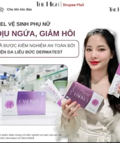 Dung Dịch Vệ Sinh Phụ Nữ CANDIMA Thehigh Dạng gel ho trợ Làm Sạch Khử Mùi , Dịu Ngứa Hộp 8 gói 17 gelve1