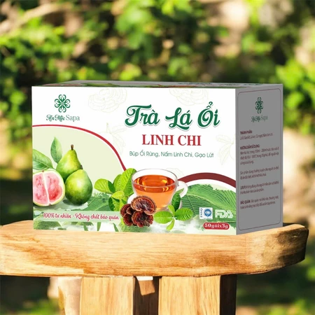 Hộp 50 Trà Túi Lọc Thảo Mộc Lá Ổi Hỗ Trợ Giảm Cân, Giảm Tiêu Chảy, Tiểu Đường, Trà Búp Ổi Rừng Nấm Linh Chi An Mộc Sapa 11 laoi1