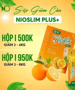 Siro Giảm Cân Nio Slim Plus Giảm Cân nhanh cấp tốc giảm mỡ bụng Hiệu Quả Tặng Kèm Detox Rau Củ 16 nino7