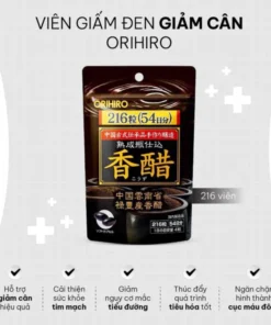 Giấm đen giảm cân Nhật Bản Orihiro túi 216 viên, viên uống giấm đen Orihiro giảm béo