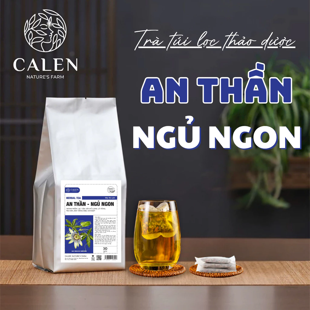 Trà An Thần, Ngủ Ngon cải thiện chứng mất ngủ, khó ngủ, ngủ không sâu giấc Calen Herbal Tea 1 Trà An Thần, Ngủ Ngon cải thiện chứng mất ngủ, khó ngủ, ngủ không sâu giấc Calen Herbal Tea