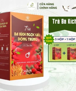 Trà thảo mộc ba k.ích ngọc cẩu đông trùng, trà ba k.ích đinh lăng, dây thìa canh, cỏ ngọt, sâm cau Hộp 60 gói