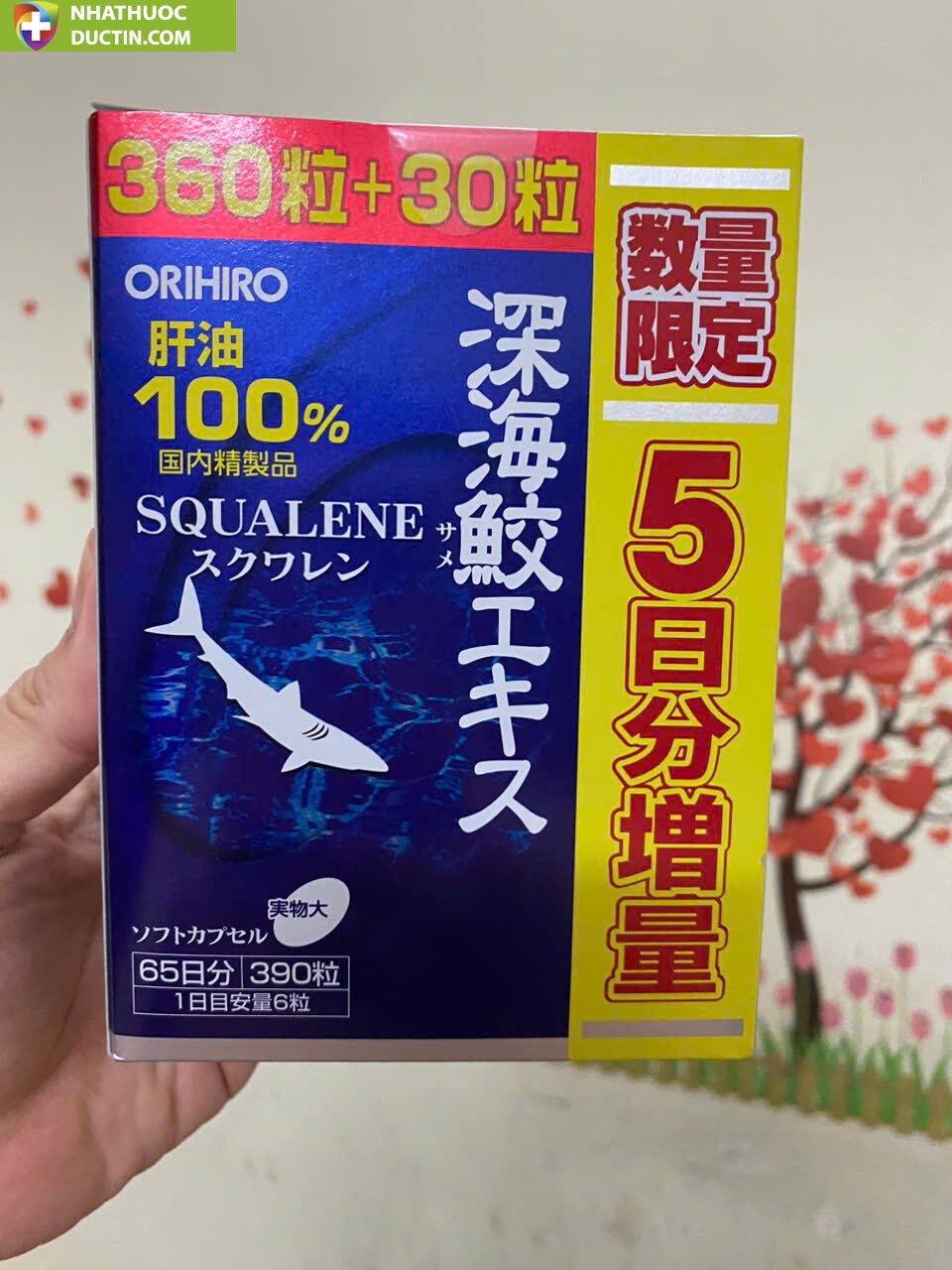 Sụn vi cá mập Orihiro Squalene của Nhật hộp 360 viên 20 camp5