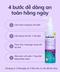 Dung dịch vệ sinh Hupavir Sinecatechin dưỡng ẩm làm sạch vùng kí.n 120ml 16 hupa7