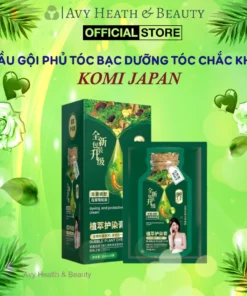 Dầu Gội KOMMI JAPAN Phủ Bạc - Hộp 10 Gói Dầu Gội Nhuộm Tóc Phủ Bạc KOMMI JAPAN Đơn Giản Tại Nhà Chiết Xuất Thiên Nhiên