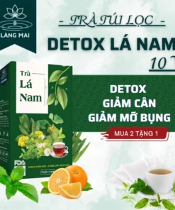 Alternative view of { Xưởng Trà } lá nam giảm cân 10 vị hỗ trợ, thanh lọc cơ thể, thải độc gan, mỡ bụng giảm mỡ máu, 60 túi lọc
