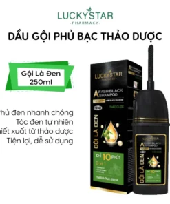 Dầu gội phủ bạc thảo dược Lucky Stars - gội là đen 250ml, chiết xuất thảo dược, phủ bạc nhanh chóng tại nhà