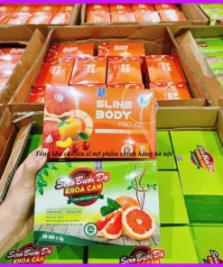 Thực Phẩm Bổ Sung Hỗ Trợ Giảm Cân Sline Body Pro X2, Trà Đào Giảm Cân Sline Body Pro X2 Tặng kèm Siro Bưới Đỏ Khóa Cân