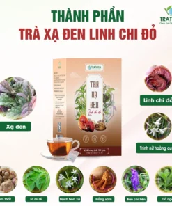 Trà xạ đen linh chi đỏ TRATOSA 9 vị thảo dược 40 túi lọc 5g hoàn toàn từ thiên nhiên