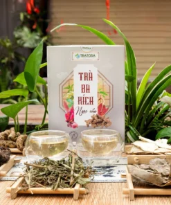 Trà ba kích ngọc cẩu TRATOSA 6 Vị thảo dược, Hộp 60 túi lọc, hòan toàn từ thiên nhiên