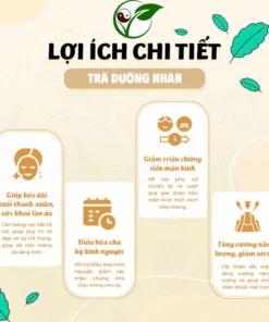Trà Dưỡng Nhan -Thảo Mộc Xanh - Ấm Tử Cung, Cân Bằng Nội Tiết, Đẹp Da, Giảm Cân, Mát Gan, Thanh Lọc, Dễ Ngủ -Bịch 30 lọc 11 uongnhan3 1