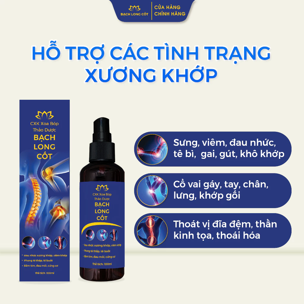 Cao Xương Khớp Xoa Bóp Thảo Dược Bạch Long Cốt - Hỗ trợ cải thiện các vấn đề cơ xương khớp, chai 100ml 11 bachlongcot4