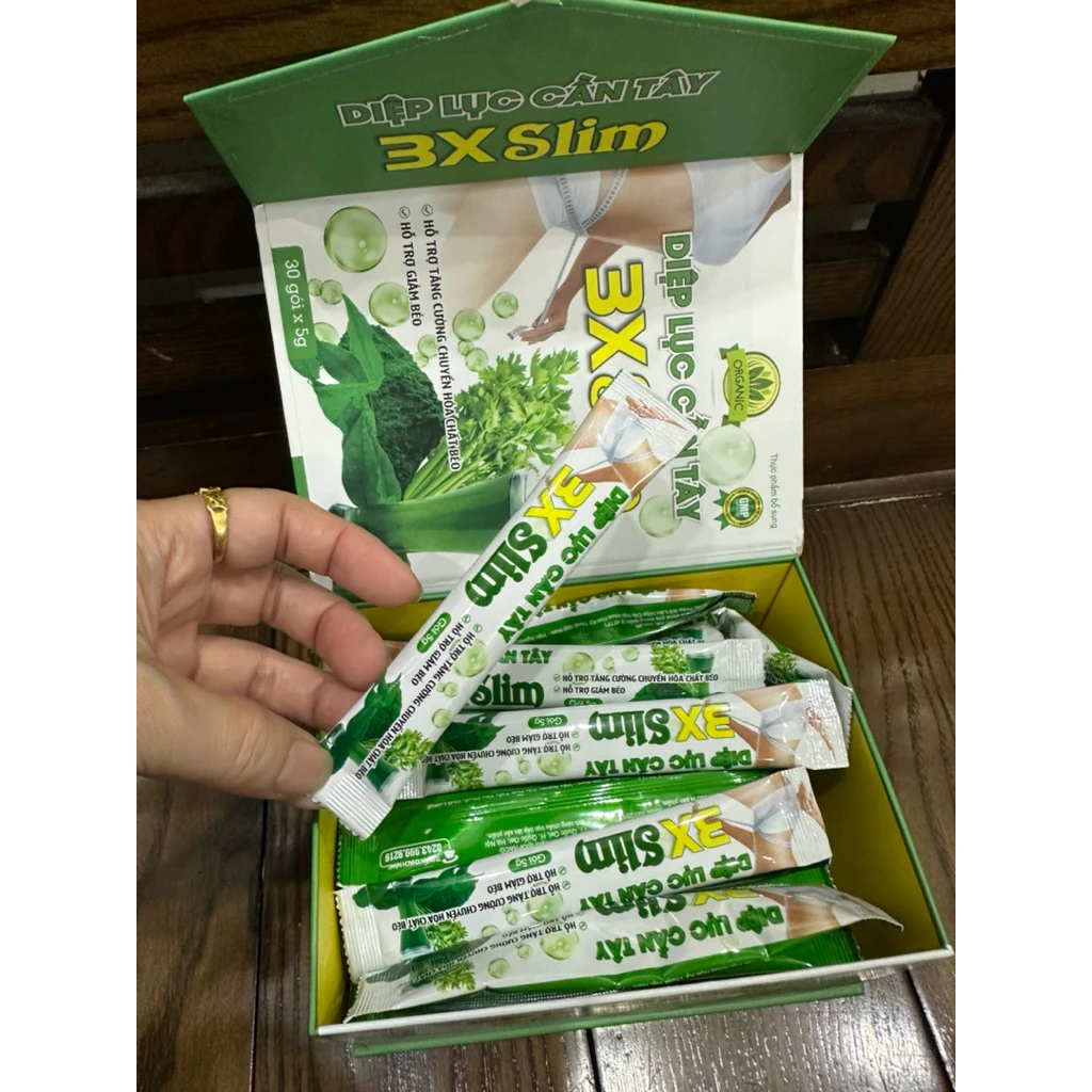 Bột diệp lục cần tây Slim3x hỗ trợ giảm cân và đẹp da giảm béo vóc dáng như ý đào thải độc tố hiệu quả 13 botdiep4