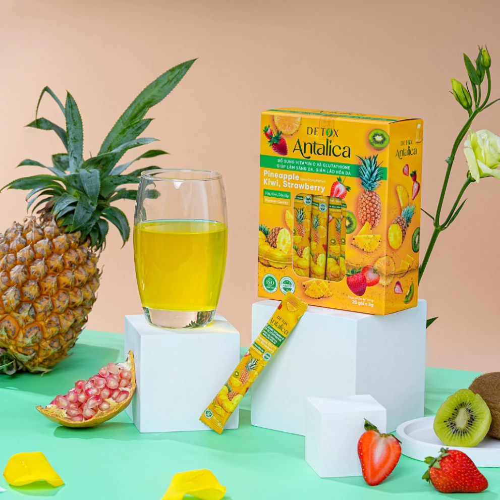 Detox Dứa Thơm Antalica Bổ Sung Glutathione Và VitaminC, Thơm Ngon Hộp, 20 Gói 11