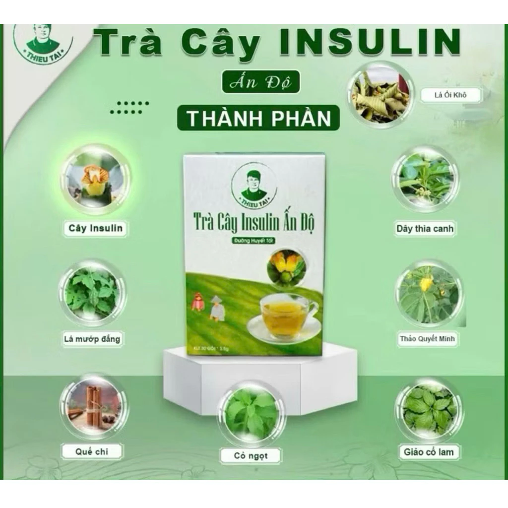 CHÍNH HÃNG TRÀ CÂY INSULIN ẤN ĐỘ 10 insurin1