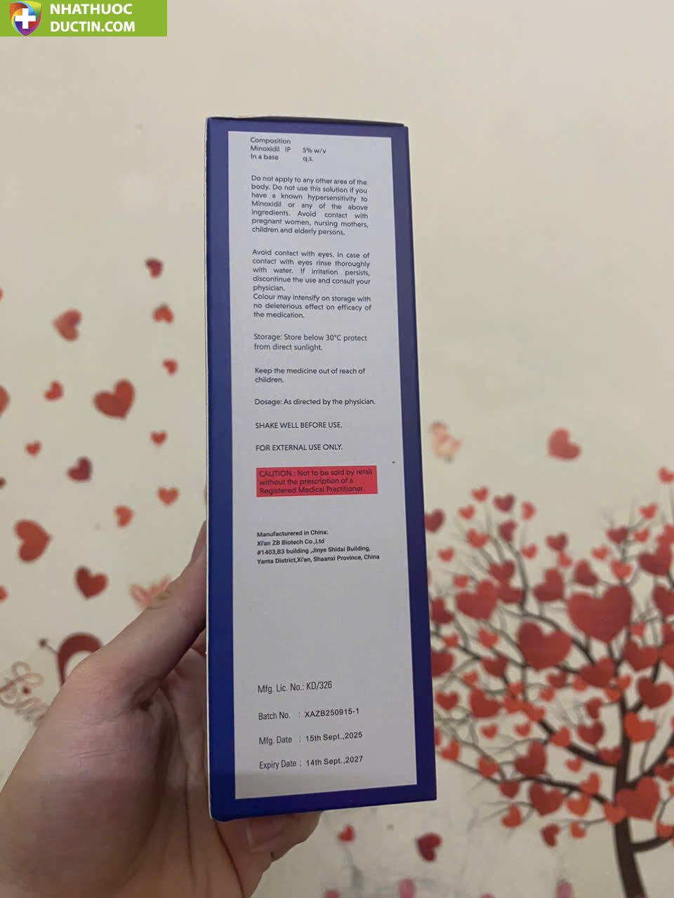 Thuốc mọc tóc MinoDry Minoxidil 5% 16 moctoc4