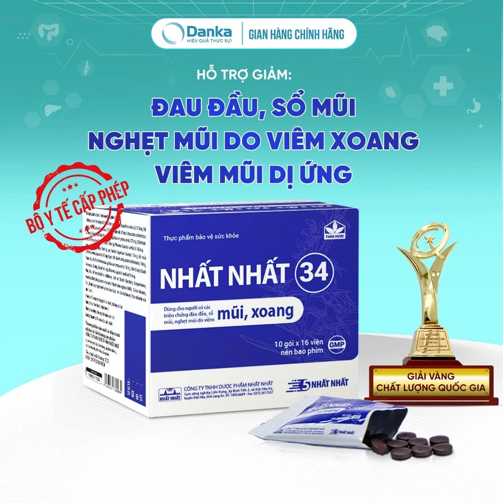 Viên Xoang Nhất Nhất 34 - Hỗ trợ giảm chảy mũi, Nghẹt mũi, Đau đầu do viêm xoang, cấp & mạn tính 19 nhatnha1 1