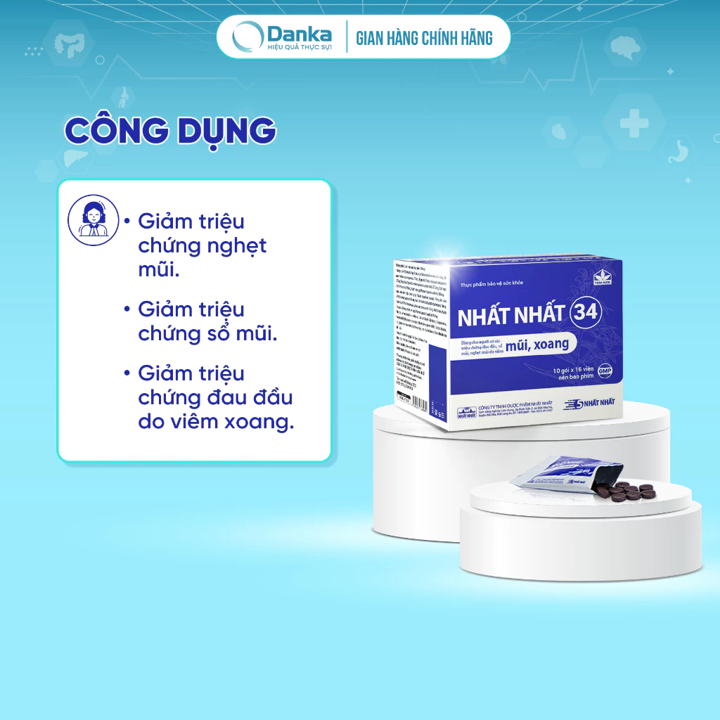 Viên Xoang Nhất Nhất 34 - Hỗ trợ giảm chảy mũi, Nghẹt mũi, Đau đầu do viêm xoang, cấp & mạn tính 17 nhatnha3 2
