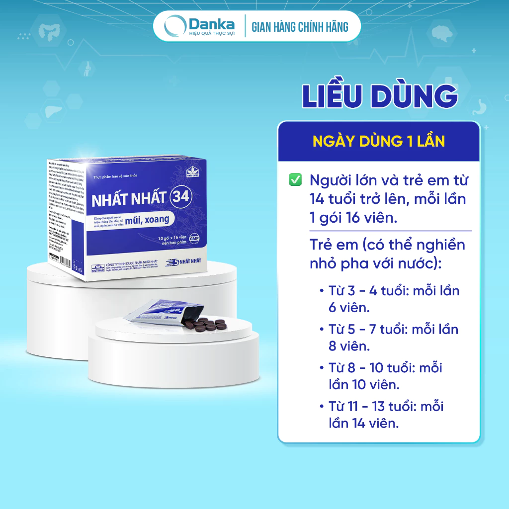 Viên Xoang Nhất Nhất 34 - Hỗ trợ giảm chảy mũi, Nghẹt mũi, Đau đầu do viêm xoang, cấp & mạn tính 16 nhatnhat4 1