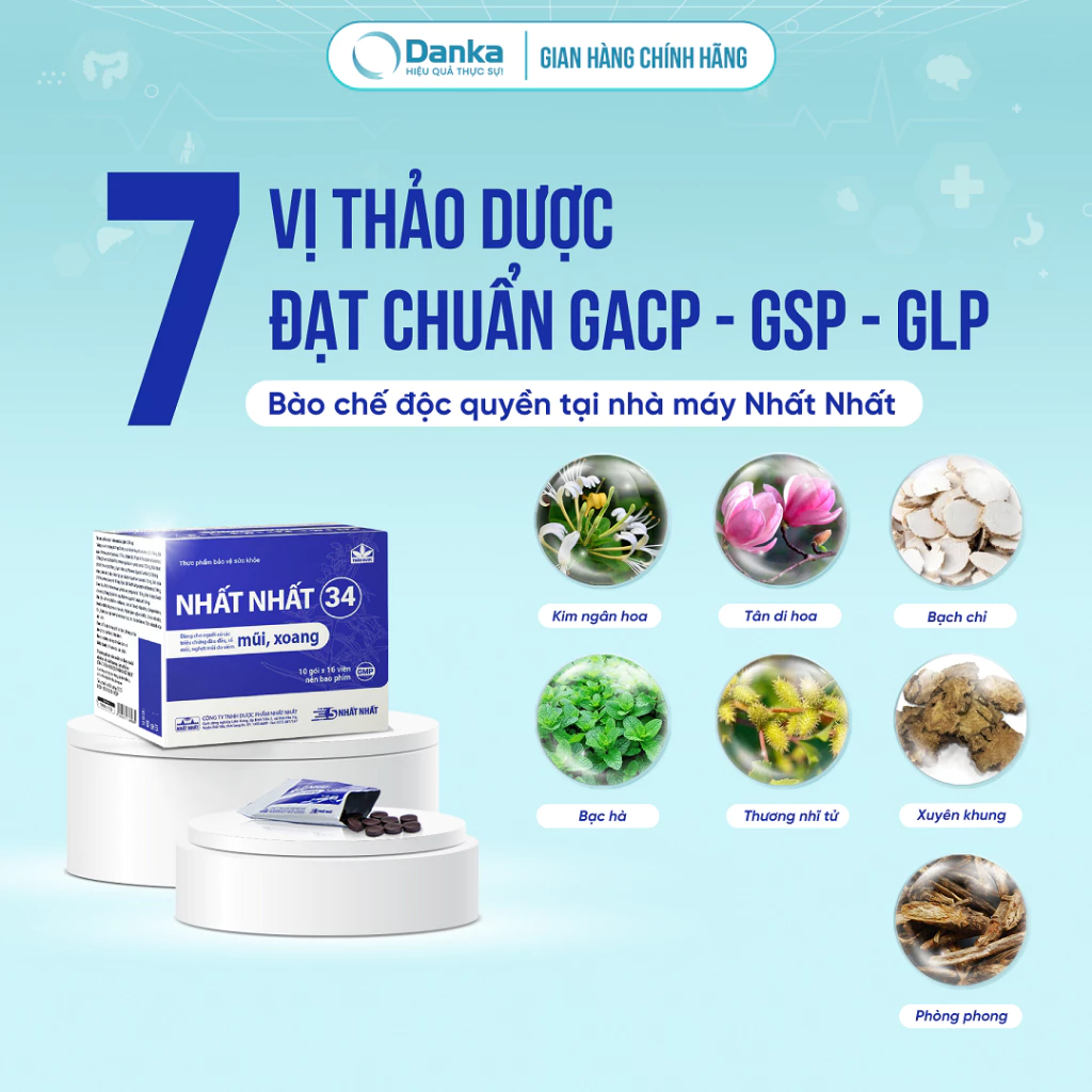 Viên Xoang Nhất Nhất 34 - Hỗ trợ giảm chảy mũi, Nghẹt mũi, Đau đầu do viêm xoang, cấp & mạn tính 15 nhatnhat5